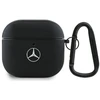 Mercedes MEA4CSLBK AirPods 4 dėklas juodos spalvos Leather Metal Logo