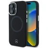 Mercedes MEHMP16S23SUTTK Apple iPhone 16 6.1″ juodos spalvos kietas dėklas Silicone Tonal Logo MagSafe