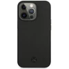 Mercedes MEHCP13LMBLBK Apple iPhone 13 Pro /13 6,1″ juodos spalvos kietas dėklas Leather Meshed Metal Logo