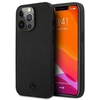 Mercedes MEHCP13LMBLBK Apple iPhone 13 Pro /13 6,1″ juodos spalvos kietas dėklas Leather Meshed Metal Logo