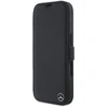 Mercedes MEBKP16S23RBGVK Apple iPhone 16 6.1″ juodos spalvos bookdėklas Leather Wood Imitation