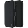 Mercedes MEBKP16S23RBGVK Apple iPhone 16 6.1″ juodos spalvos bookdėklas Leather Wood Imitation