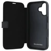 Mercedes MEBKP16S23RBGVK Apple iPhone 16 6.1″ juodos spalvos bookdėklas Leather Wood Imitation