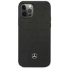 Mercedes MEHCP12LPSQBK Apple iPhone 12 Pro Max 6,7″ juodos spalvos kietas dėklas Leather Stars Pattern