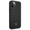 Mercedes MEHCP12LPSQBK Apple iPhone 12 Pro Max 6,7″ juodos spalvos kietas dėklas Leather Stars Pattern