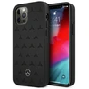 Mercedes MEHCP12LPSQBK Apple iPhone 12 Pro Max 6,7″ juodos spalvos kietas dėklas Leather Stars Pattern