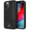Mercedes MEHCP12LCDOBK Apple iPhone 12 Pro Max 6,7″ juodos spalvos kietas dėklas Leather Perforated Area