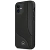 Mercedes MEHCP12SCDOBK Apple iPhone 12 mini 5,4″ juodos spalvos kietas dėklas Leather Perforated Area
