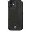 Mercedes MEHCP12SCDOBK Apple iPhone 12 mini 5,4″ juodos spalvos kietas dėklas Leather Perforated Area