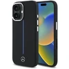 Mercedes MEHMP16S23SUMBK Apple iPhone 16 6.1″ juodos spalvos kietas dėklas Silicone Mėlyna Stripe MagSafe