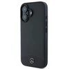 Mercedes MEHMP16S23RBARK Apple iPhone 16 6.1″ juoda/juodos spalvos kietas dėklas Textured And Plain Leather MagSafe
