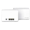 „Mercusys Halo H80X“ sistema (2 vnt.) dviejų dažnių (2,4 GHz / 5 GHz) „Wi-Fi 6“ (802.11ax), balta, 3 vidinės antenos