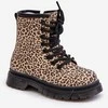 mergaitiški batai Nelanna su leopardo raštu bei smėline spalva