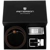 Meski komplektas prezentowy skóra naturalna Peterson PTN KL-B007-S001 Juodas-BROWN