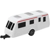 Lean Toys Raudonas metalinis automobilis su kemperiu