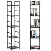 Moderni medinė lentyna su metaliniu rėmu, keturių lentynų, LOFT stilius, juoda, ModernHome