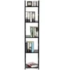 Moderni medinė lentyna su metaliniu rėmu, keturių lentynų, LOFT stilius, juoda, ModernHome