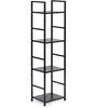 Modernhome Moderni medinė lentyna, metaliniu rėmu LOFT, juoda