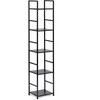 Moderni medinė lentyna su metaliniu rėmu, keturių lentynų, LOFT stilius, juoda, ModernHome
