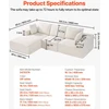 VEVOR Modulinis kampinis sofa su gultu ir pagalve smėlio spalvos