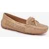 Mokasinai smėlio spalvos odiniai su skylutėmis kasdienai Ideal Shoes