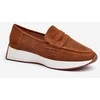 mokasinai su platforma iš Eco Suede Camel Inesqua