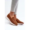 mokasinai su platforma iš Eco Suede Camel Inesqua