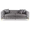 Sorentas MORRENTO trivietė sofa, pilka, aksominė, modernus žavesys