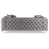 Sorentas MORRENTO trivietė sofa, pilka, aksominė, modernus žavesys