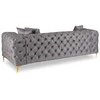 Sorentas MORRENTO trivietė sofa, pilka, aksominė, modernus žavesys