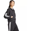 Moterims skirtas adidas Essentials 3 juostelių French Terry džemperis su puseniu užtrauktuku, juodas JN1956