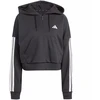 Moterims skirtas adidas Essentials 3 juostelių French Terry džemperis su puseniu užtrauktuku, juodas JN1956