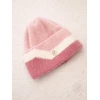 Moteriška beanie kepurė su dekoru, pudrinė rožinė ir tamsiai rožinė