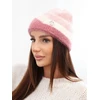 Moteriška beanie kepurė su dekoru, pudrinė rožinė ir tamsiai rožinė