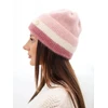 Moteriška beanie kepurė su dekoru, pudrinė rožinė ir tamsiai rožinė