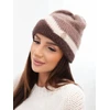 Moteriška beanie kepurė su dekoru, rudos spalvos