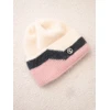 Moteriška beanie kepurė su dekoru, smėlio ir pudrinės spalvos