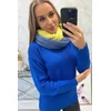 Moteriška dviejų spalvų kaklo mova, kivio ir džinso spalvos