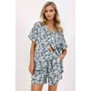 Moteriška juoda pižama su raštais ir marškinėliais Stylish Embrace