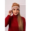Moteriška kepurė su fliso pamušalu Monika, foksijos ir rusvos spalvos