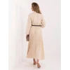 Moteriška kokteilinė suknelė, šviesiai smėlio spalvos