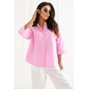 Moteriška medvilninė palaidinė su 3/4 rankovėmis