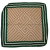 Moteriška medvilninė skarelė su magnetiniu užsegimu, geometrinis raštas, žalia / ruda