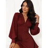 Moteriška mini suknelė su V formos iškirpte Italy Moda, bordo