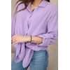 Moteriška oversize medvilninė mušelino palaidinė, violetinė