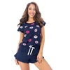Moteriška pižama Kiss Short, tamsiai mėlyna