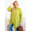 Moteriška Plus Size asimetrinė palaidinė su pariestomis rankovėmis, žalios spalvos