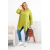 Moteriška Plus Size asimetrinė palaidinė su pariestomis rankovėmis, žalios spalvos