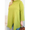 Moteriška Plus Size asimetrinė palaidinė su pariestomis rankovėmis, žalios spalvos