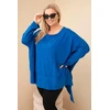 Moteriška Plus Size asimetrinė tunika, safyro mėlynos spalvos